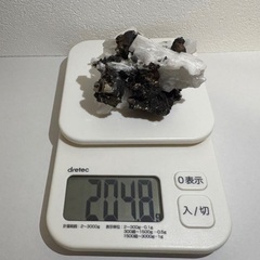 方解石（カルサイト）＋閃亜鉛鉱（パイライト）＋黄鉄鉱（スファレライト）重さ：204.8g　共生標本　原石　鉱物　標本　宝石　鉱石　天然石の画像
