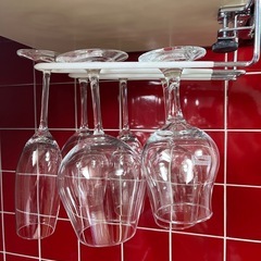 ワイングラス6本&ワイングラスホルダー　ワイングラスラックの画像