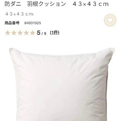 【受渡し決定】無印良品　防ダニクッション 43×43cm 美品の画像