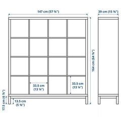 IKEA イケア カラックス (ホワイトステインオーク調) 4×4 脚部付き KALLAX 2個ありますの画像
