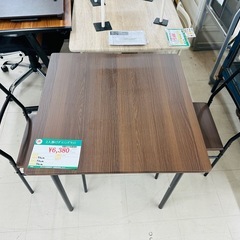 ★1036　2人掛けダイニングセット　黒基調　リサイクルマート鹿児島宇宿店の画像