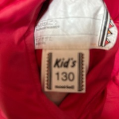 mont-bell キッズ ダウンコート 赤/緑の画像