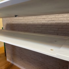 ガラス天板 カウンターテーブル（ハイテーブル）ホワイトの画像