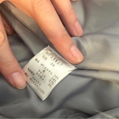 salire サリア フォックスファー付 ウール混コート 38 グレーの画像