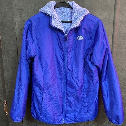 THE NORTH FACE フリースジャケット 紫色 フード付きリバーシブル