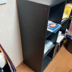 カラーボックス　黒　レコード　棚　の画像