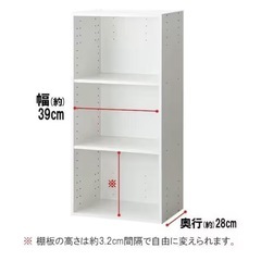 ニトリ カラーボックス 3段ボックス 白の画像