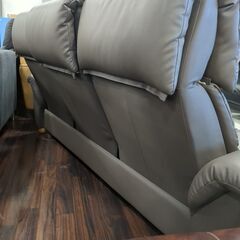 3人掛けソファ マルイチ 合皮 ブラウン 幅203×高さ97×奥行80cmの画像