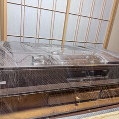 テーブル  引き出し付き 天然木の画像