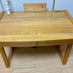 マルニ木工 学習机と椅子セット 木製 天然木 デスク 勉強机 子供部屋の画像