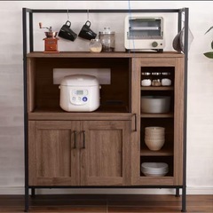 【美品】ブラウン木製レンジボード・レンジ台の画像