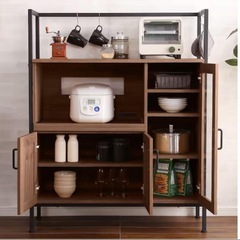 【美品】ブラウン木製レンジボード・レンジ台の画像