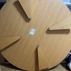 木製大判120センチ円形ローテーブルの画像