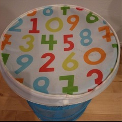 IKEA イケア折り畳み収納メッシュバスケット 青の画像