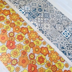 可愛い　お洒落　レトロ　洗えるキッチンマット　2枚セット　掃除楽々の画像