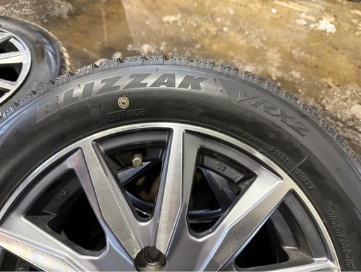 165/65R14 ブリヂストンVRX2 2022年製　ホイール付き4本セット