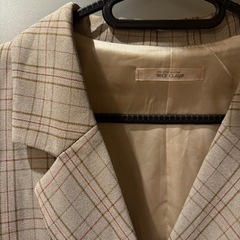 NICE CLAUP チェック柄 ダブルボタンジャケットの画像