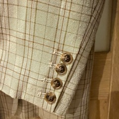 NICE CLAUP チェック柄 ダブルボタンジャケットの画像