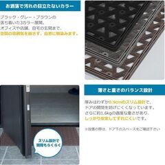 未使用 玄関マット ブラック 屋外 泥落とし 雪落とし ドアマット 水洗い 高耐久の画像
