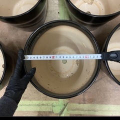 【黒い陶器鉢カバー2点セット／観葉植物用・中古】の画像