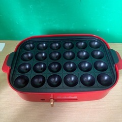東W407  ホットプレート たこ焼き器 JC-HP01-RE 赤 レッド たこ焼き24個作れる JENICA  2022年製の画像