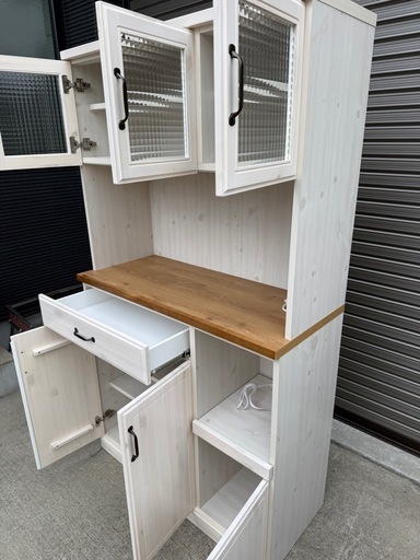 食器棚 幅105cm 日本製 カップボード キッチン収納 オープンボード キッチンボード レンジボード レンジ台 おしゃれ 北欧モダン
