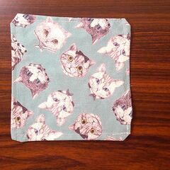 【ハンドメイド】ネコ柄コースターの画像