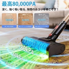 【SALE価格‼️】掃除機 コードレス【2026先行販売！業界初独立モーター自走式！80Kpa超強力の画像