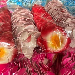 スポンジ素材のカラフルなプルメリア　　の画像