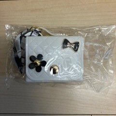 ミニバッグ　チャーム　キーホルダー　ポーチ　白　ほわホワイトの画像