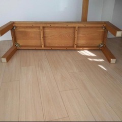 オーク無垢材/木製ベンチ/ナチュラルインテリアの画像