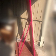 スタンドミラー　全身鏡　姿見鏡　ピンク色の画像