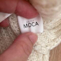 select MOCA リブプチハイネックカラー刺繍ニットの画像