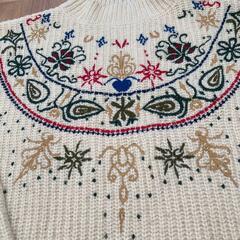 select MOCA リブプチハイネックカラー刺繍ニットの画像