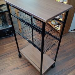 スリムワゴン　カゴ　キッチン収納　ランドリー収納　スリムラック　...