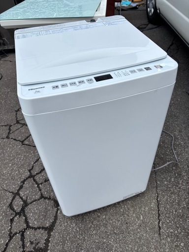 極美品 Hisense ハイセンス 7kg 全自動洗濯機 HW-K70J 2025年製 スリム