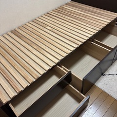 【シングルベッドフレーム】大型引出すのこベッドの画像