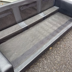 (運搬費込)(即日、深夜OK)無印良品 革張りソファ クッション無し💦の画像