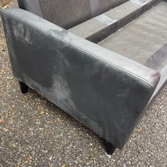 (運搬費込)(即日、深夜OK)無印良品 革張りソファ クッション無し💦の画像