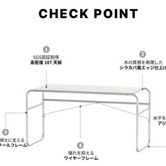 【新品未使用】お洒落ホワイトデスクの画像