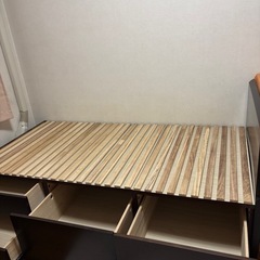 【シングルベッドフレーム】大型引出すのこベッドの画像
