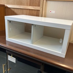 サ2512-128 コレクションボード ホワイト 両面ガラス扉 キズ汚れ有りの画像