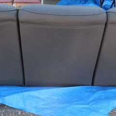 ソファー　1人掛×3台　ファブリック　素材不明　ダークグリーン　全長約180㎝　【1人掛×3台】の画像