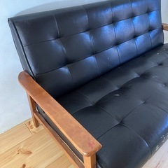 ソファー　黒　キズありの画像