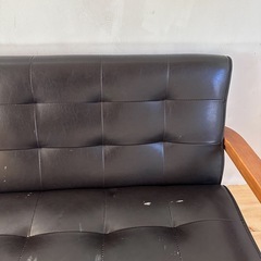 ソファー　黒　キズありの画像