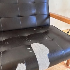 ソファー　黒　キズありの画像