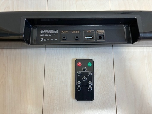 GRAMO-TVSPK02 80 サウンドバー スピーカー リモコン付き ブラック