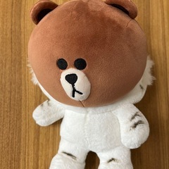 ブラウン　ホワイトタイガー　ぬいぐるみの画像