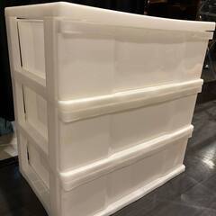 収納ケース　横長　白　の画像