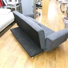 2人掛けソファ 幅145 ローソファ リクライニング ファブリック 布製 ソファー クッション付き 札幌市厚別区 厚別店の画像